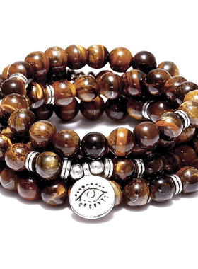 亚马逊爆款108亚马逊手链 佛瑜伽莲花眼睛吊坠手链 直销