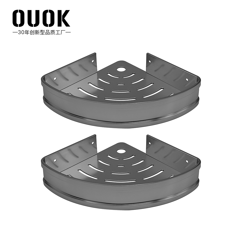 OUOK浴巾架毛巾架纸巾盒免打孔厕所卫生间置物收纳马桶刷套装 - 图3