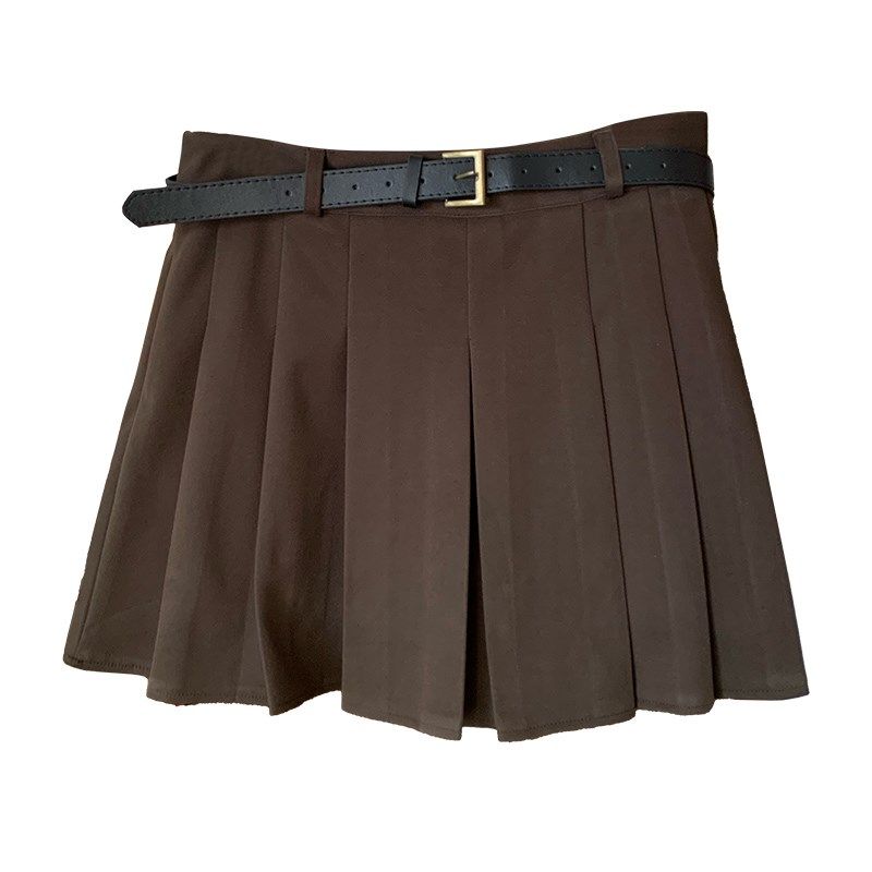 微胖的喵喵 梨形mm春季显瘦气质百搭高腰a字毛呢百S褶短裙子女226,淘宝优惠券,粉丝福利购,淘宝优惠卷