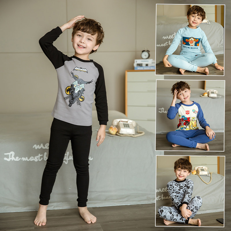 男童秋衣秋裤纯棉中小童保暖家居C服女宝宝春秋棉毛衫儿童内衣套,淘宝优惠券,粉丝福利购,淘宝优惠卷