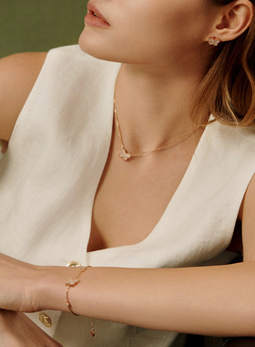 杜蔻全钻蝴蝶项链圣诞生日礼物