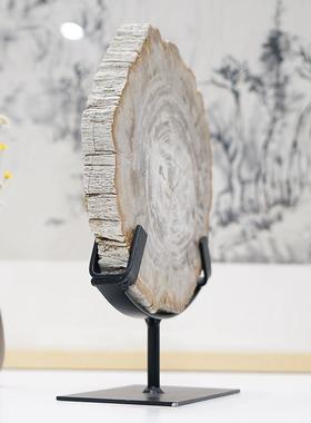 简奢样板间摆设木化石 北欧风格软装饰品现代家居客厅玄关桌摆件