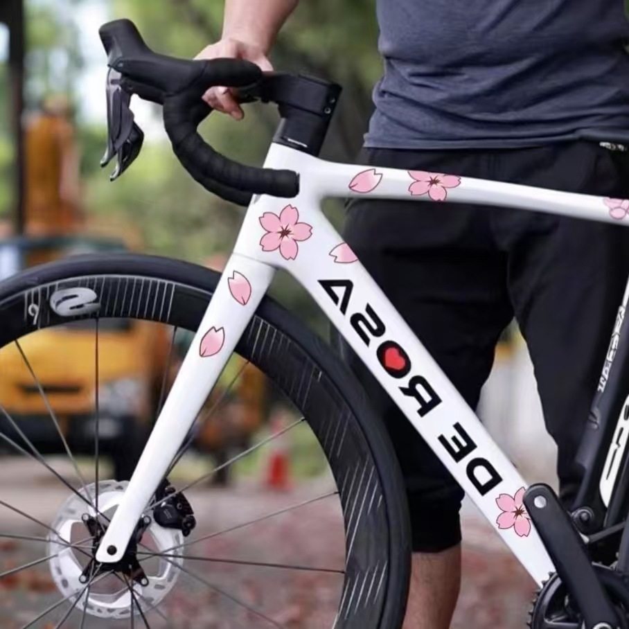 高颜值樱花自行车贴纸公路车车身涂装印花装饰贴日式花瓣划痕遮挡,淘宝优惠券,粉丝福利购,淘宝优惠卷