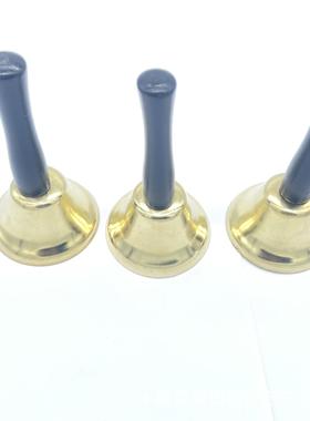 木柄金色手摇铃铛 幼儿园课铃 电镀金色带柄铃铛儿童玩具铃铛