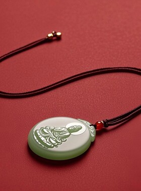 天然玉石观音吊坠男款玉佩观世音菩萨玉牌保平安玉坠玉石生日礼物