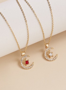 诞生石月份项链欧美外贸新款十二月份星星吊坠纸卡项链女现货