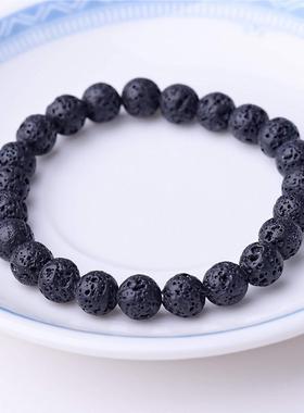 速卖通敦煌饰品 天然火山岩石手工串珠珠子手链 能量手串货源