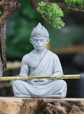 仿真孙悟空造景佛像摆件盆景花卉鱼缸布景孙行者装饰茶宠斗战胜佛