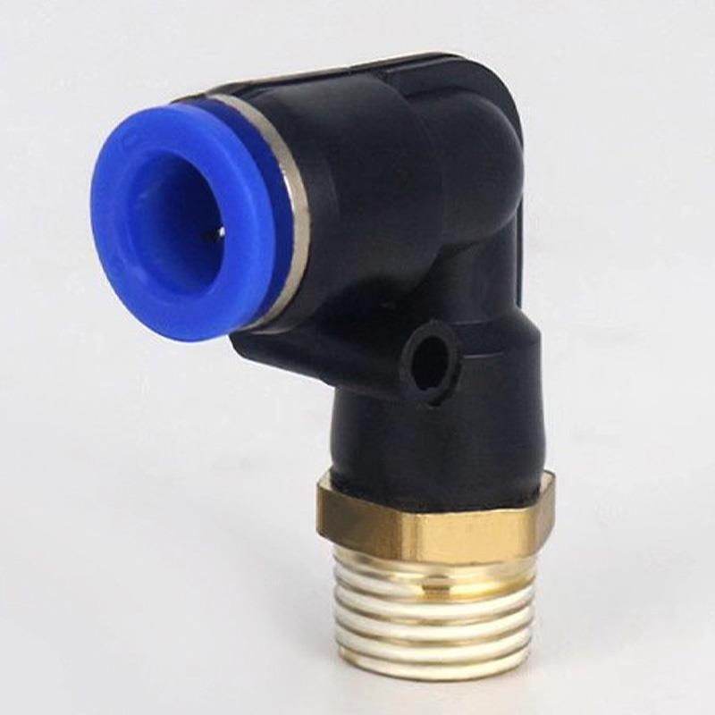 气管快速接头气动快插90度外丝弯头PL4~8-02 带螺纹直角气泵配件 - 图3