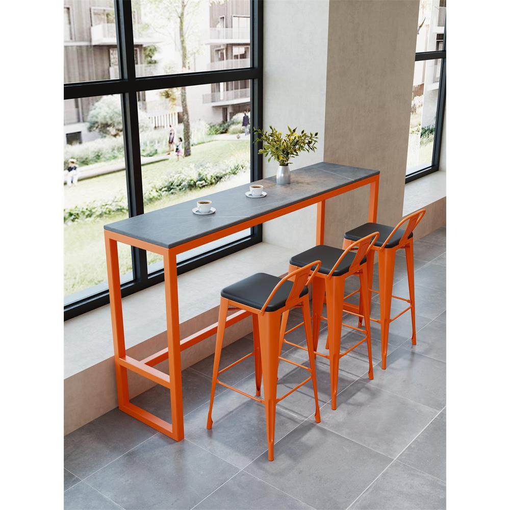 工业风岩板长桌吧台桌奶茶店酒吧休闲吧餐厅阳台家用靠墙高脚桌椅,淘宝优惠券,粉丝福利购,淘宝优惠卷