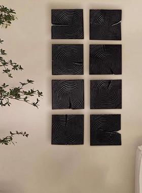 木木侘寂风碳化年轮片摆件木块装饰画民宿家居好物服装店装饰墙饰