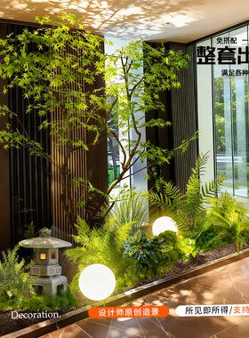 仿真绿植枫树鸡爪槭枯山水盆景假树落地摆件大型室内绿植造景装饰