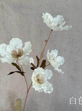 仿花真婚庆用花4头虞美人客厅礼插花假花艺级感婚堂布景AL-1160装