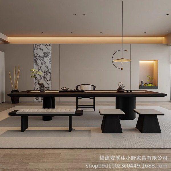 新中式实木大板泡茶台喝茶桌椅组合简约轻奢端家用客厅公室,淘宝优惠券,粉丝福利购,淘宝优惠卷