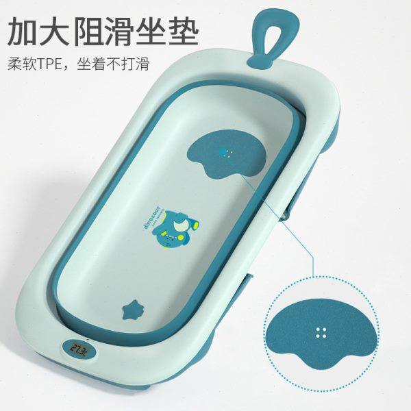 新款折叠洗澡浴盆 新生儿恐龙手提婴儿泡澡盆带网兜厂家,淘宝优惠券,粉丝福利购,淘宝优惠卷