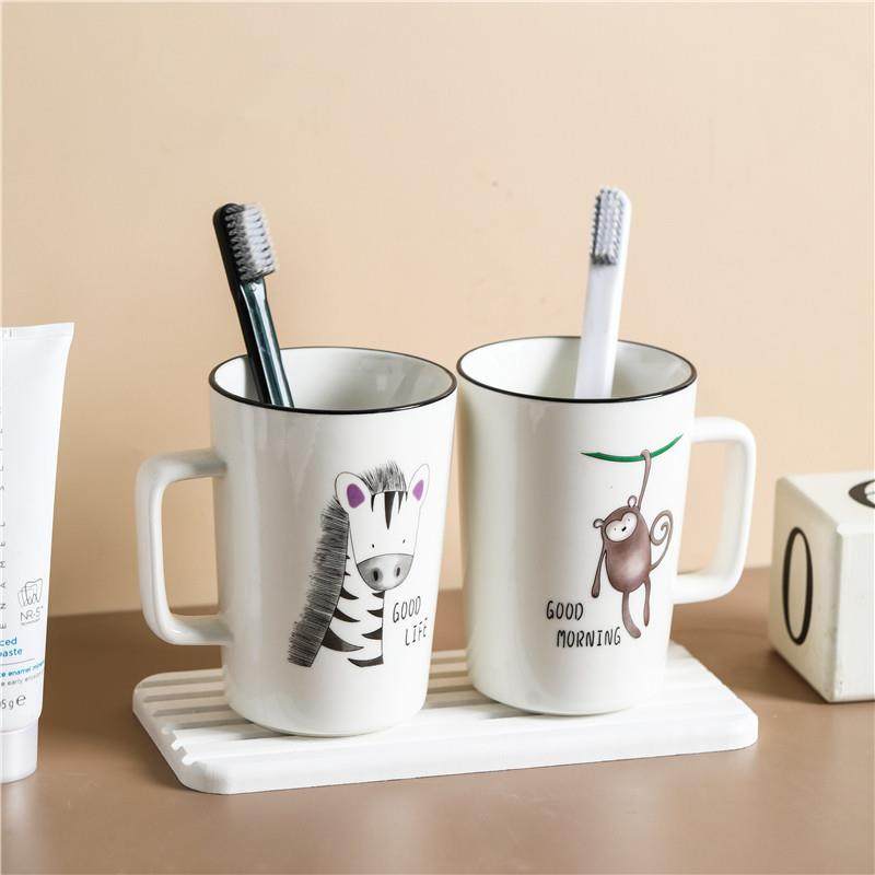卡通刷牙杯创意简约家用儿童牙缸漱口杯亲子套装情侣陶瓷洗漱杯子,淘宝优惠券,粉丝福利购,淘宝优惠卷