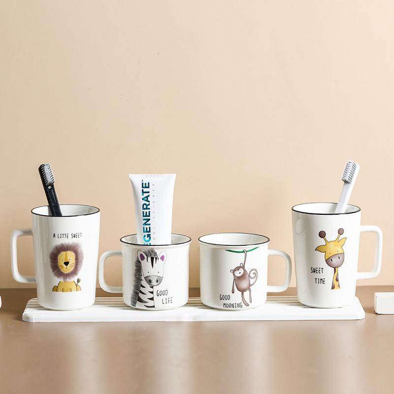 卡通刷牙杯创意简约家用儿童牙缸漱口杯亲子套装情侣陶瓷洗漱杯子,淘宝优惠券,粉丝福利购,淘宝优惠卷