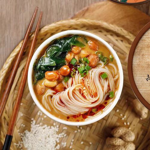 麻酱米线桶装免煮即食方便速食冲泡型米粉丝网红宿舍懒人宵夜食品-图0