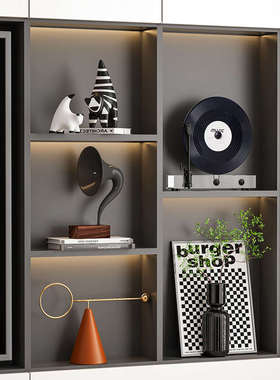 现代轻奢高级感电视柜摆件客厅壁柜书柜音乐主题小众艺术软装摆设