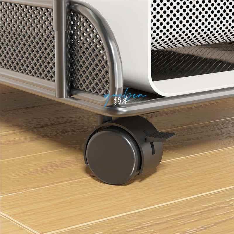 Host tray, desktop computer mainframe tray, bracket base rack, two-layer wrought iron rack with wheels