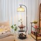 French mid-century style floor lamp living room sofa next to bedroom atmosphere retro shelf bedside counter lamp integrated