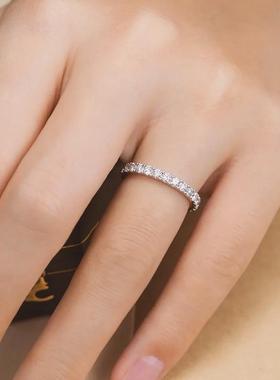 莫桑戒指满钻排戒轻奢时尚