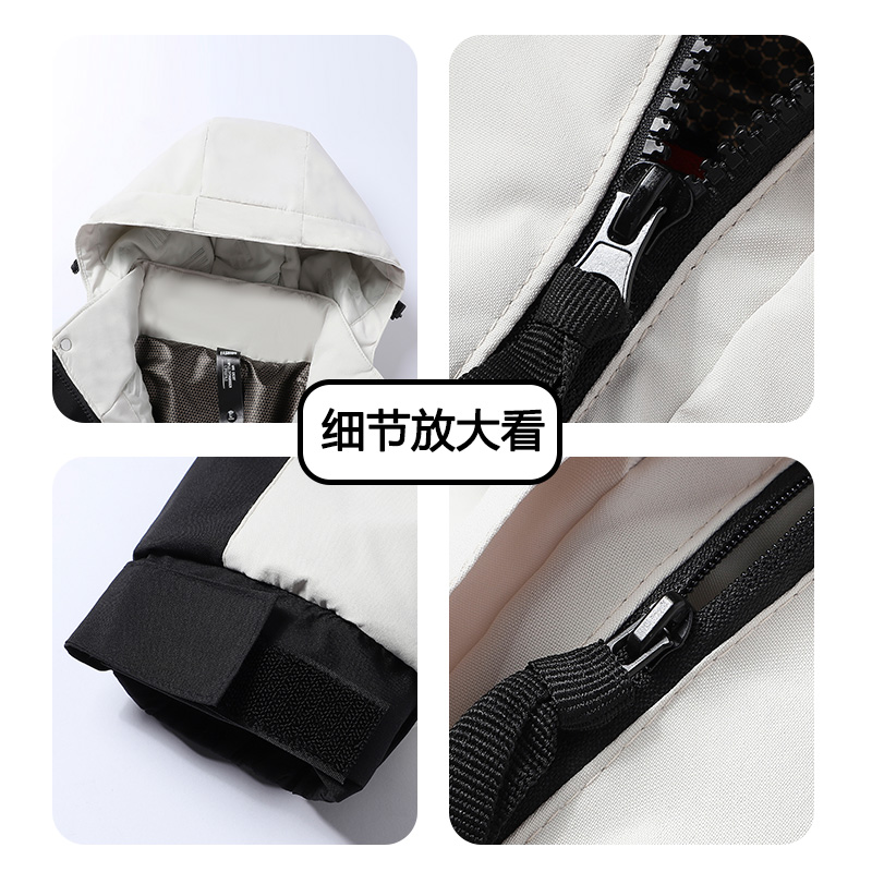 oksty2024年新款棉服情侣男女款冬季冲锋衣加绒加厚夹克外套