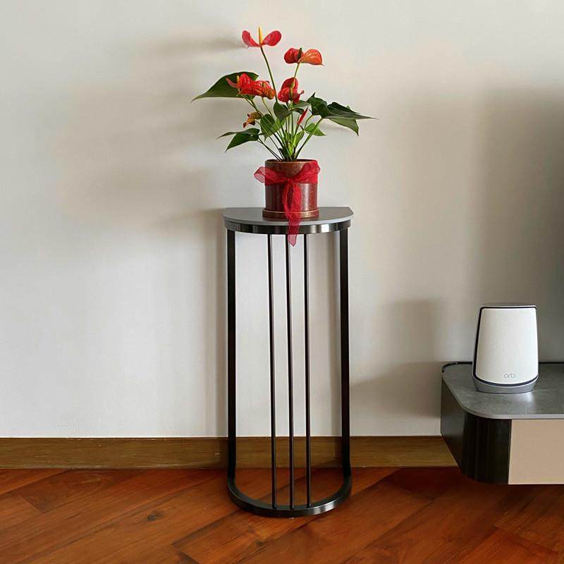 简约现代不锈钢花架置物架客厅电视柜旁创意落地岩板花几艺术支架,淘宝优惠券,粉丝福利购,淘宝优惠卷