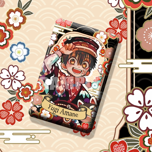 地缚少年花子君十周年系列柚木司八寻宁宁花子君周边双闪方形徽章 - 图1