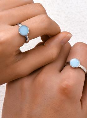 热销冷淡风小众个性设计开口爱心滴油情侣好朋友对戒饰品