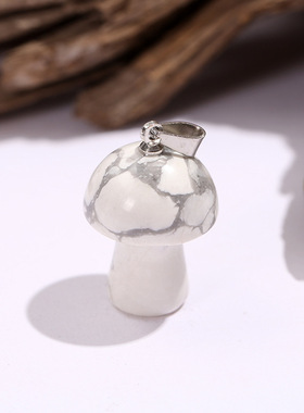 天然水晶蘑菇吊坠个性小众款