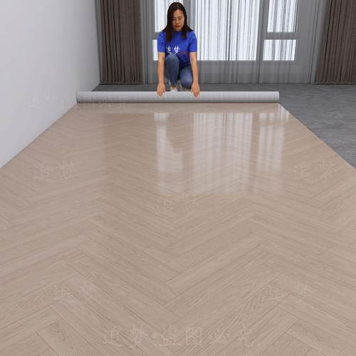 加厚地板革水泥地直接铺家用鱼骨地贴地毯地垫防水耐磨pvc地板贴 - 图0