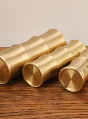 黄铜竹节香筒家用装香铜香筒储香筒 加长笔筒 插香线香竹签香佛堂