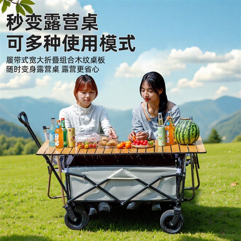 露营推车户外营地车可折叠手推车B野餐儿童可躺摆摊旅行营地小拉,淘宝优惠券,粉丝福利购,淘宝优惠卷