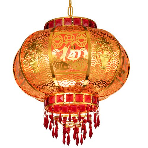 乔迁LED阳台旋转灯笼春节新年吊灯电动发光户外结婚大红灯笼挂饰 - 图3