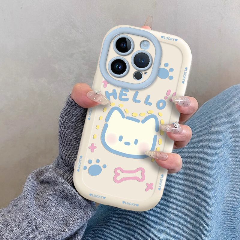 涂鸦狗狗适用苹果16promax手机壳iPhone14Pro华为mate60pro女款pura70荣耀300新款Reno13挂绳vivos20小米15 - 图0