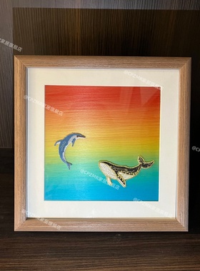 木质蚕丝日出渐变壁画DIY成品