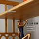 Mobile bookshelf with wheeled storage rack floor-standing children's bookcase solid wood multi-layer storage rack bedroom wall bay window rack