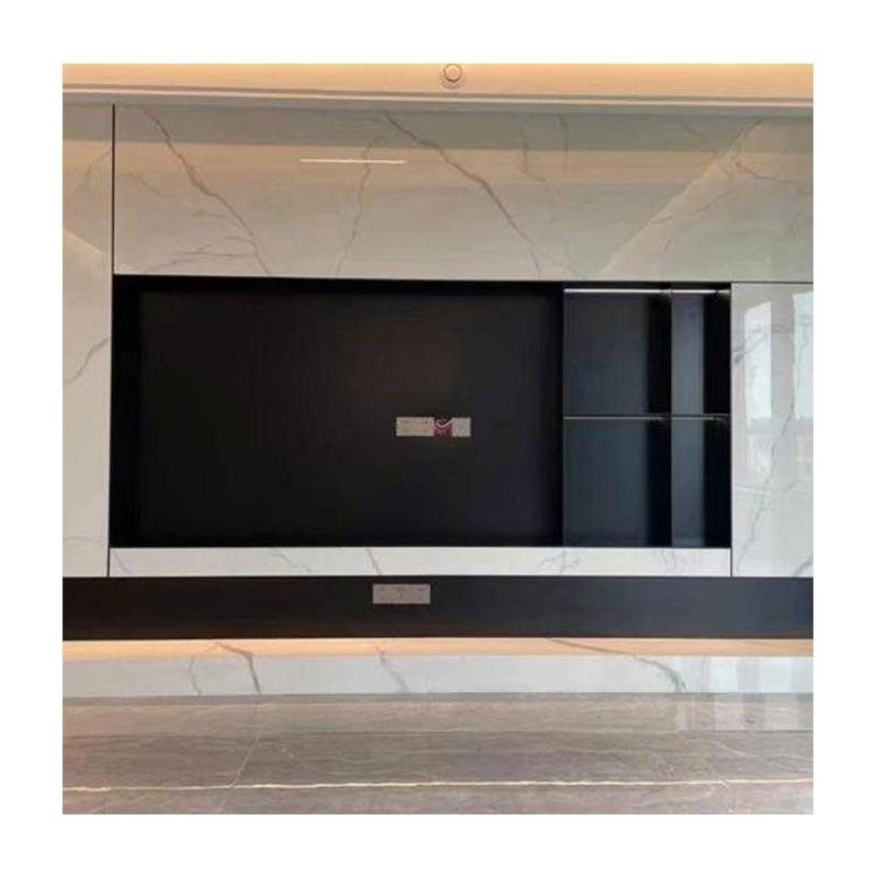 Stainless steel TV niche customized 85-inch 100-inch living room internet celebrity simple storage embedded metal wall cabinet