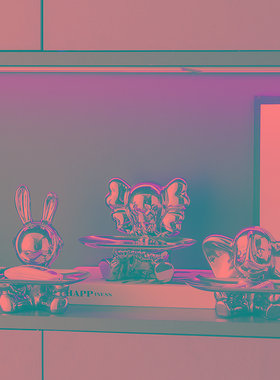 创意招财兔子钥匙收纳托盘摆件玄关客厅入户家居装饰乔迁新居礼物