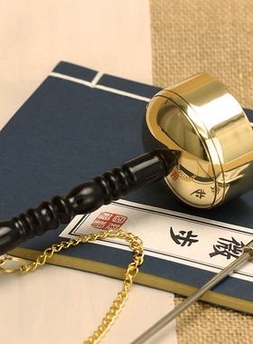 佛具家用室内风水摆件纯铜直柄直杆引磬铜磬助念法器木鱼档子