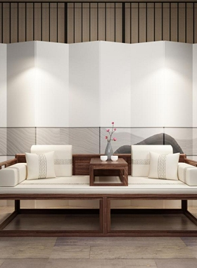 新中式沙发罗汉床老榆木客厅小户型实木抽拉伸缩简约储物推拉榻椅