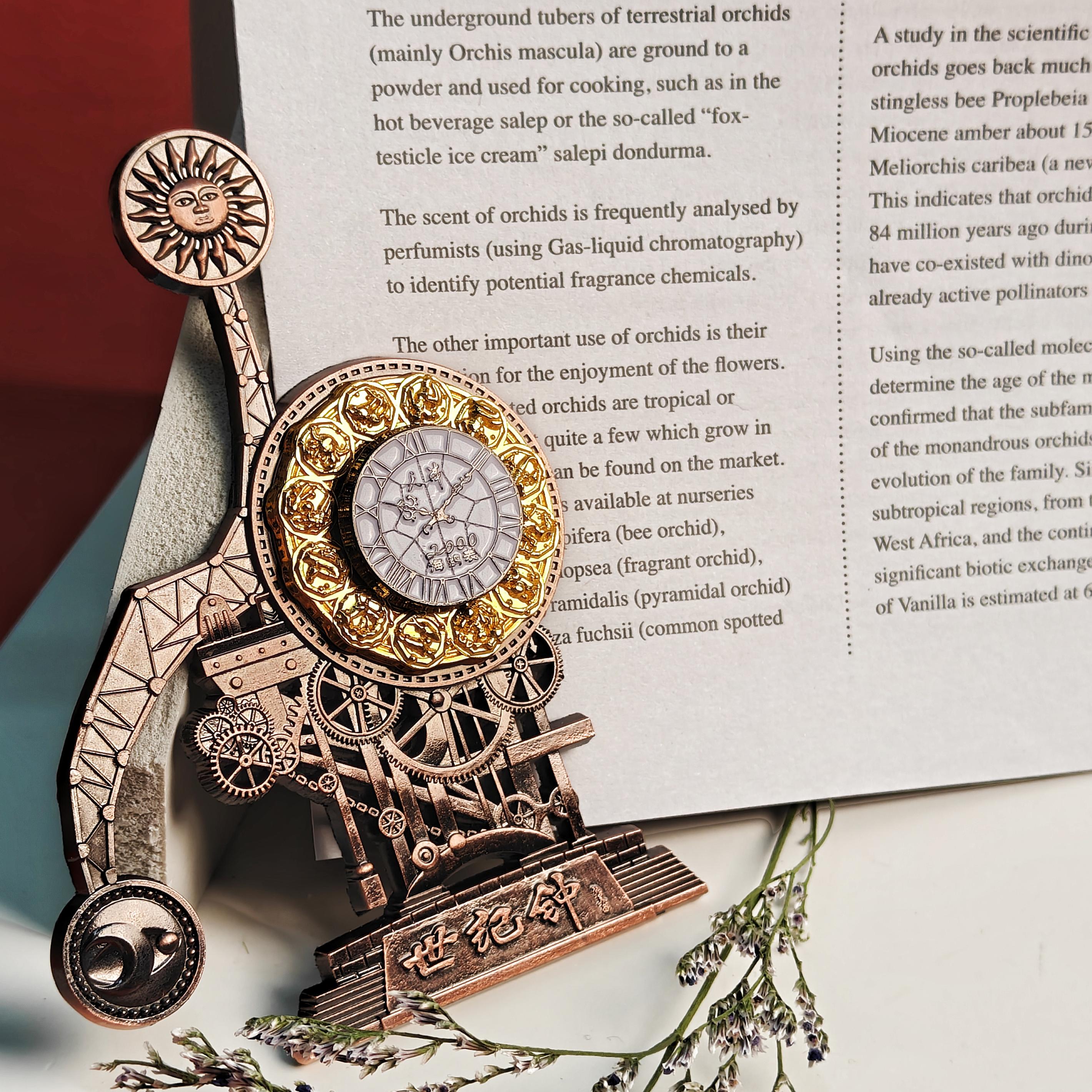 天津海鸥博物馆文创 金属旋转世纪钟冰箱贴 旅游纪念品收藏伴手礼