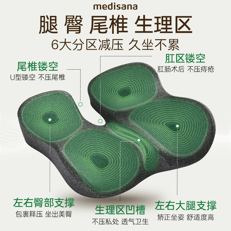 德国medisana办公久坐神器痔疮尾椎骨疼减压术后防屁股痛护理坐垫