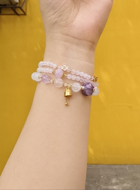 南京鸡鸣代寄好运降铃双圈款女生手串手链风吹铃动意境手串手链