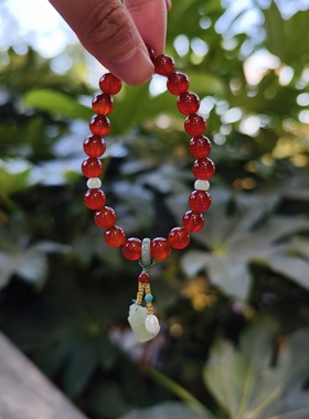 南京鸡鸣代寄平安手串手链女款带吊坠红色手链显白送家人朋友礼物