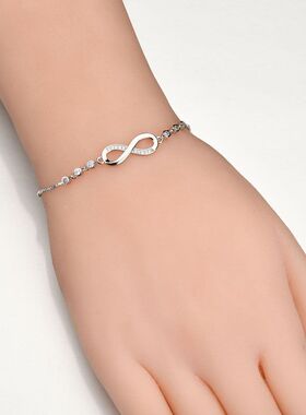 欧美时尚手饰 创意流行可调节手链 微镶水钻8字手链女