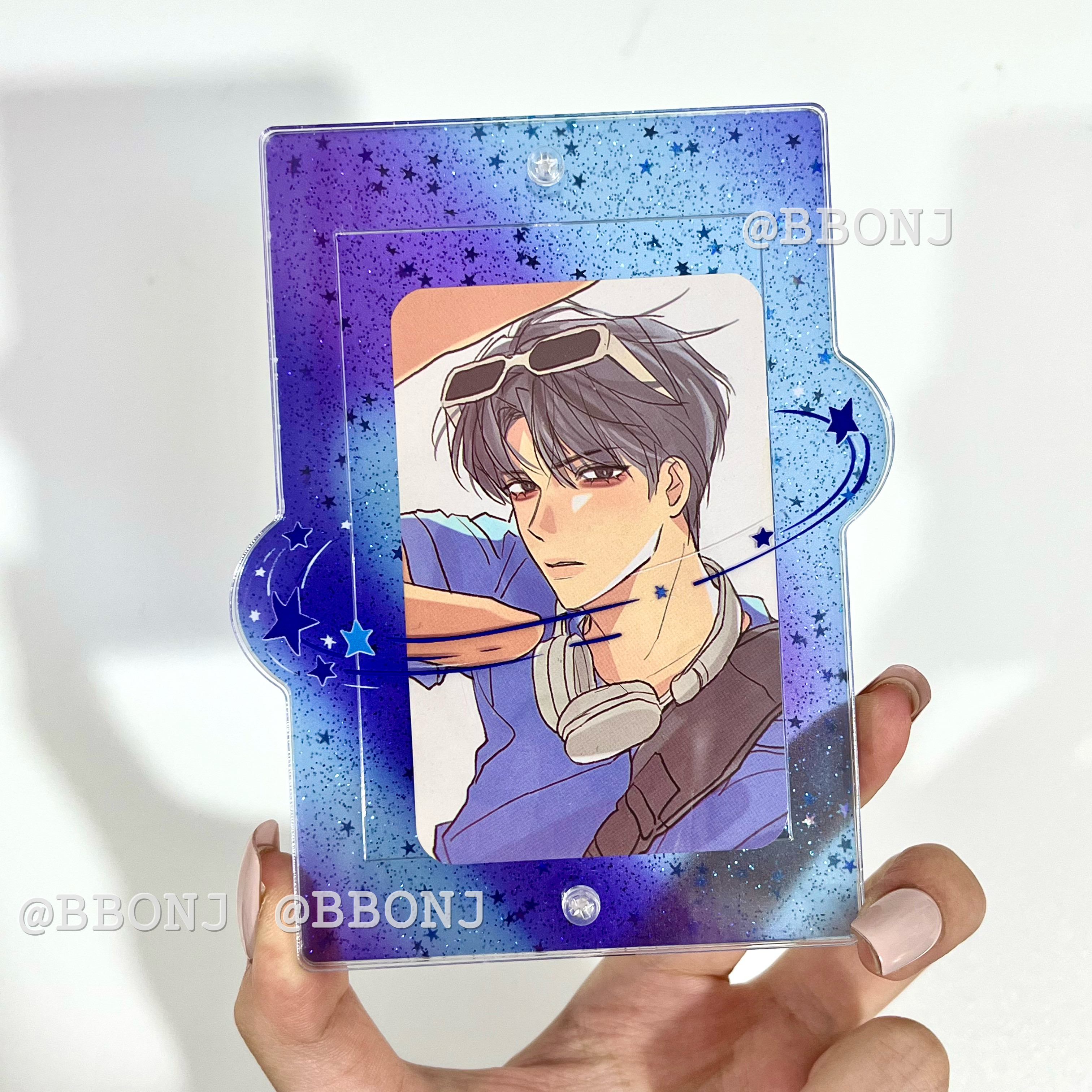 星光幻境渐变闪粉亚克力插卡立牌3寸小卡相框小卡展示周边谷美,淘宝优惠券,粉丝福利购,淘宝优惠卷