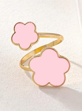 五瓣花戒指热销女高级感时尚优雅百搭幸运五叶草指环直供