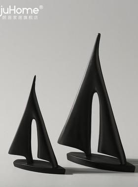 现代简约一帆风顺帆船艺术摆件北欧创意客厅书房酒柜办公室装饰品